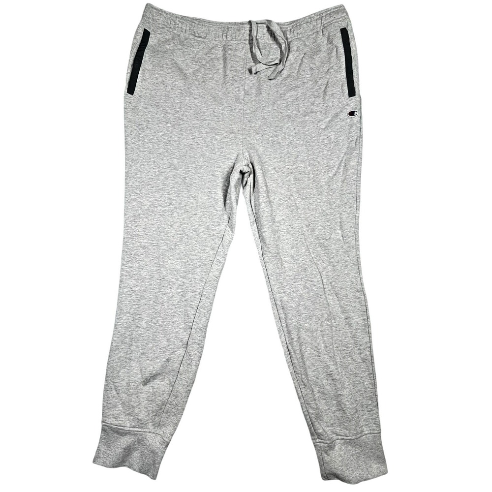 Champion Jogger Pants Men XXL Gray Heathered‎ Fleece Drawstring Y811 Athletic